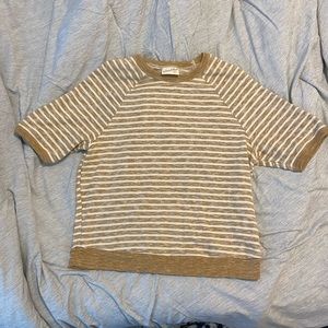 Sweater material striped t shirt